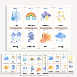 Karty Flashcards Pogoda - Angielski - Polski